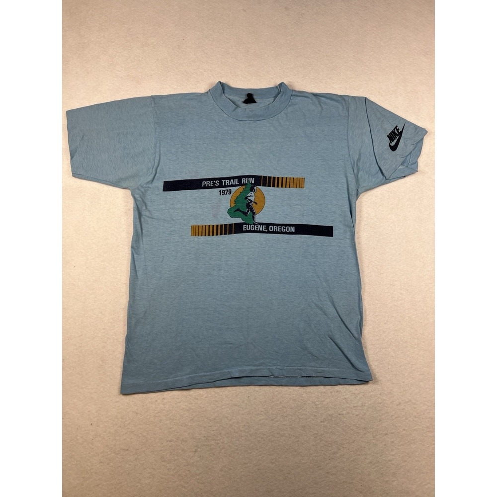 Vintage Nike T Shirt Mens 1979 Pre Trail Run Prefontaine Tee 70s Pinwheel Geisha